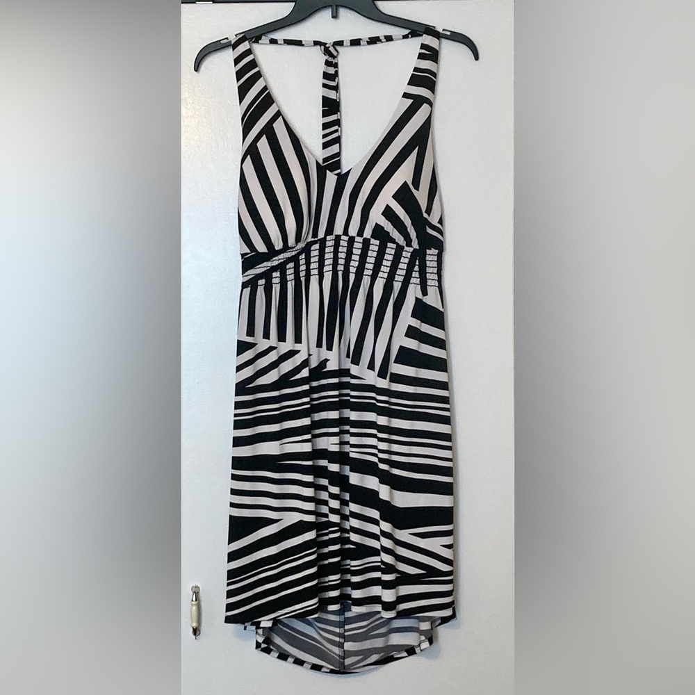 Black & White Summer Halter Dress - NWOT